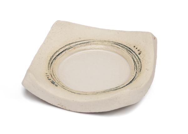 Keramikuntersetzer Kreise gross ~ weiss